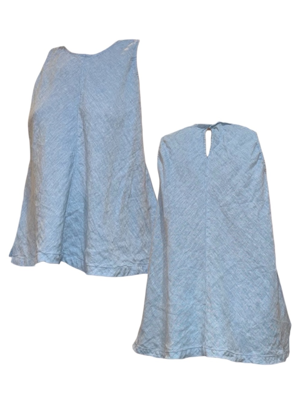 Linen Denim Blue Tank Top